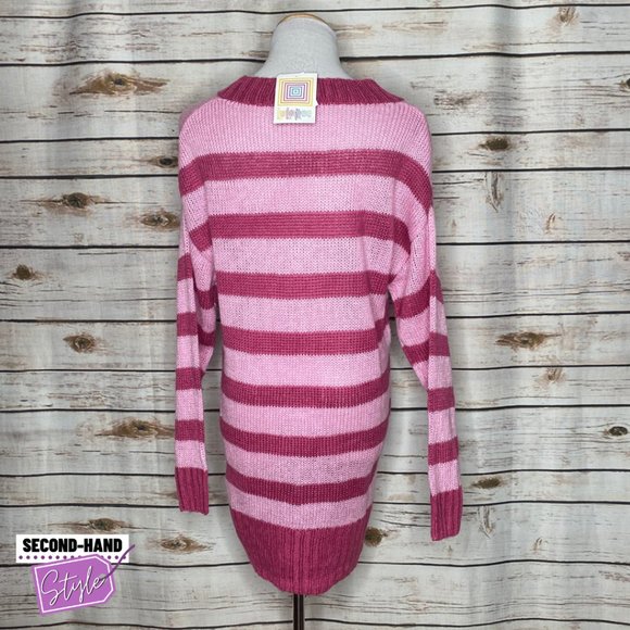 LuLaRoe Pink Stripes NWT Lucille Cardigan (Retired Style) - Picture 3 of 4